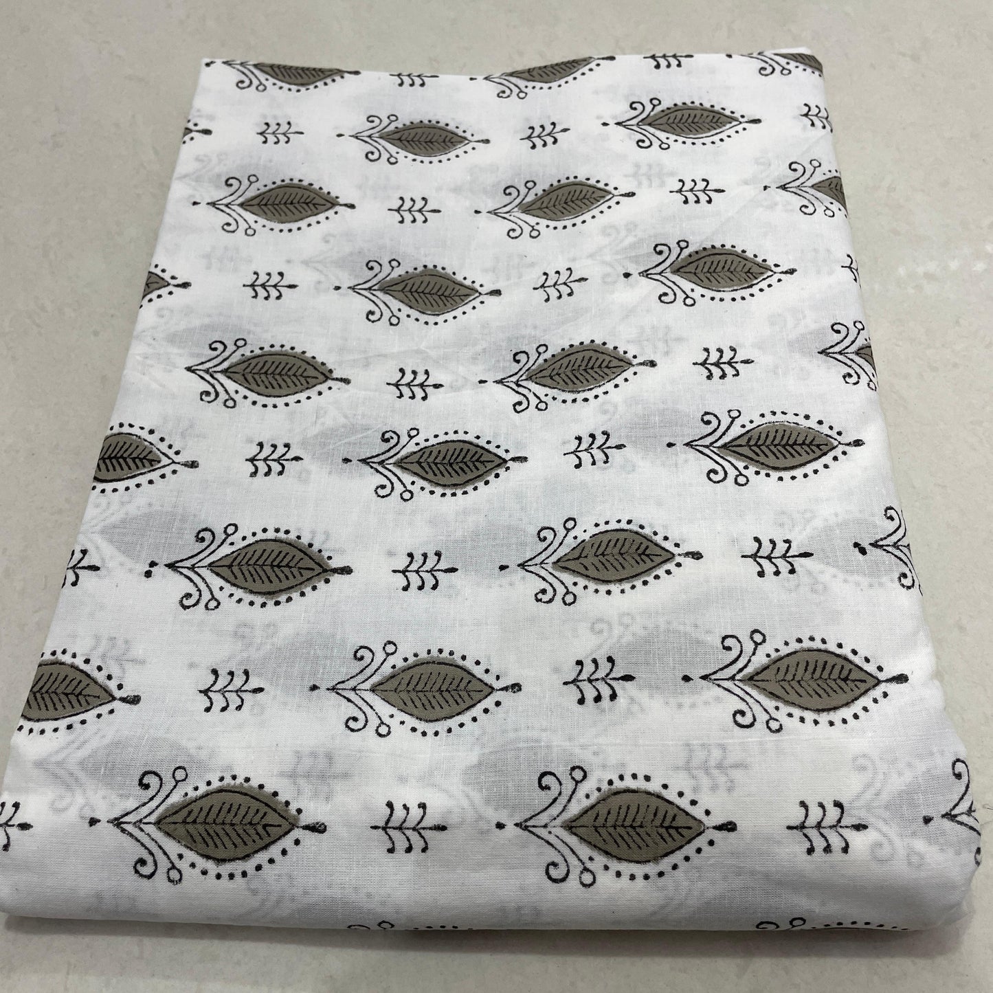 Hand Block Printed Cotton Suit Set with Mulmul Cotton Dupatta