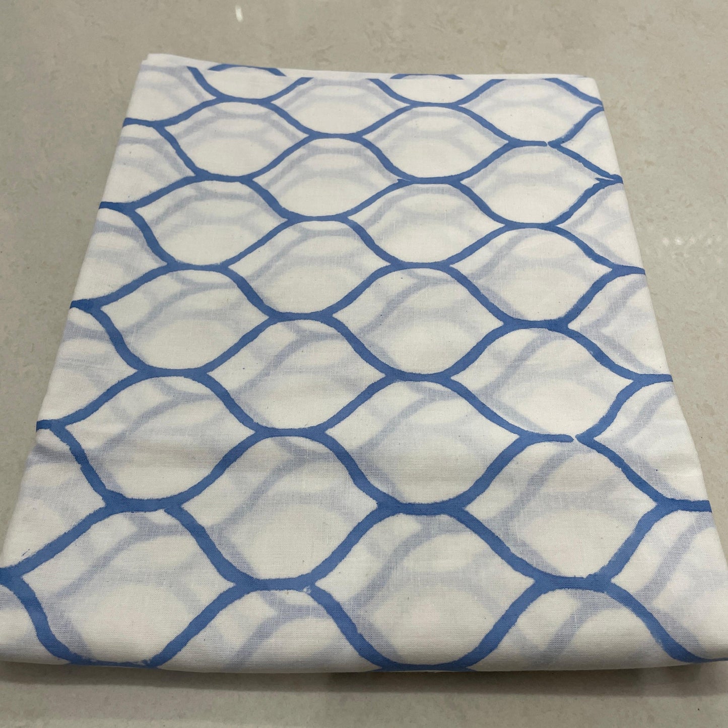 Hand Block Printed Cotton Suit Set with Mulmul Cotton Dupatta Honey Comb Print