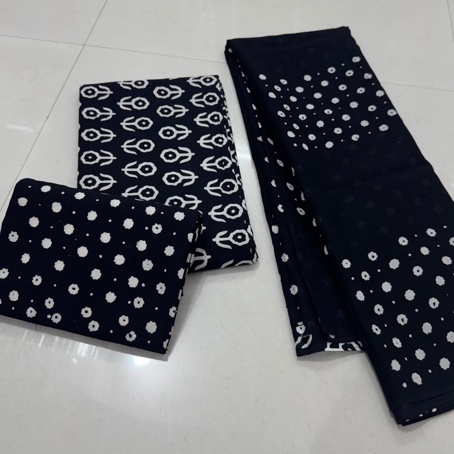 Hand Block Printed Cotton Suit with Cotton Dupatta New