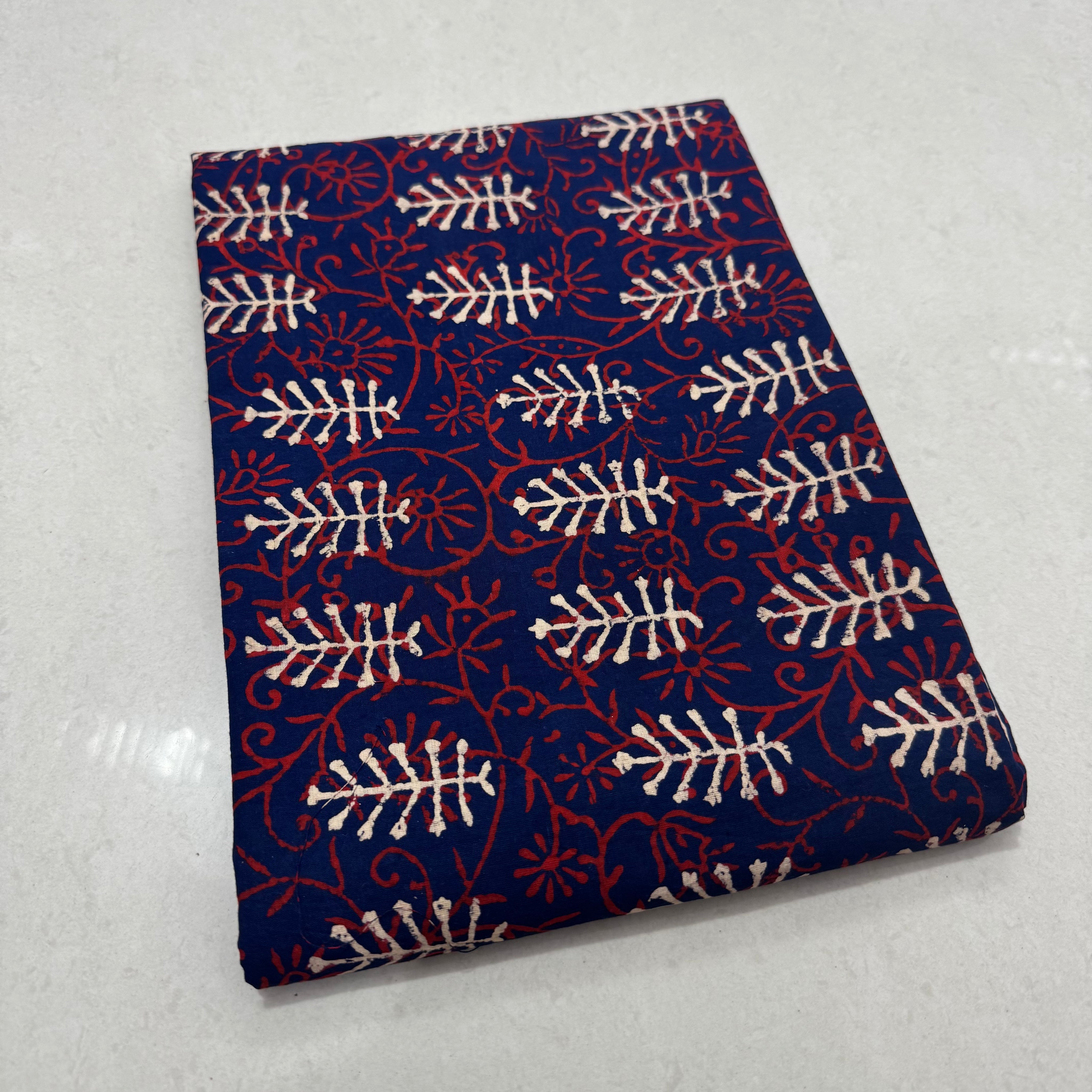 Hand Block Printed Cotton Suit with Cotton Dupatta Blue11