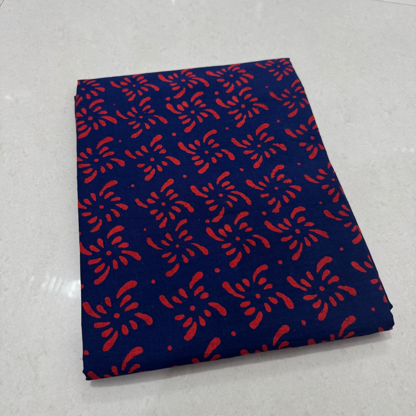 Hand Block Printed Cotton Suit with Cotton Dupatta Blue11